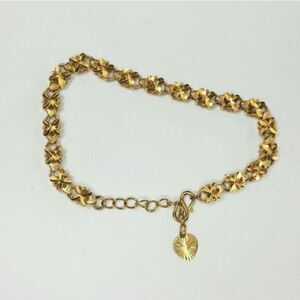 Vintage Flower clover heart XO 24kt gold bracelet
